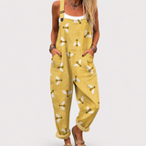 Ariella – Cozy Yellow Overalls Featuring a Charming Bee Design