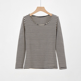 Evanthia - Striped Slim-Fit Long Sleeve Top for Casual Wear