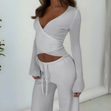 LETISAT - Stylish V-Neck Long Sleeve Blouse