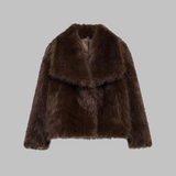 NESRIN™ - Elegant Long Sleeve Collared Fuzzy Jacket