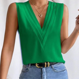 Jade - Breezy Sleeveless V-Neck Blouse