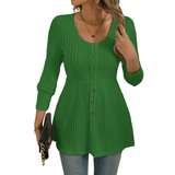Dolly - Sleek Round Neck Long Sleeve Blouse