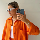 VERA™ – Contemporary Button-Up Shorts Ensemble