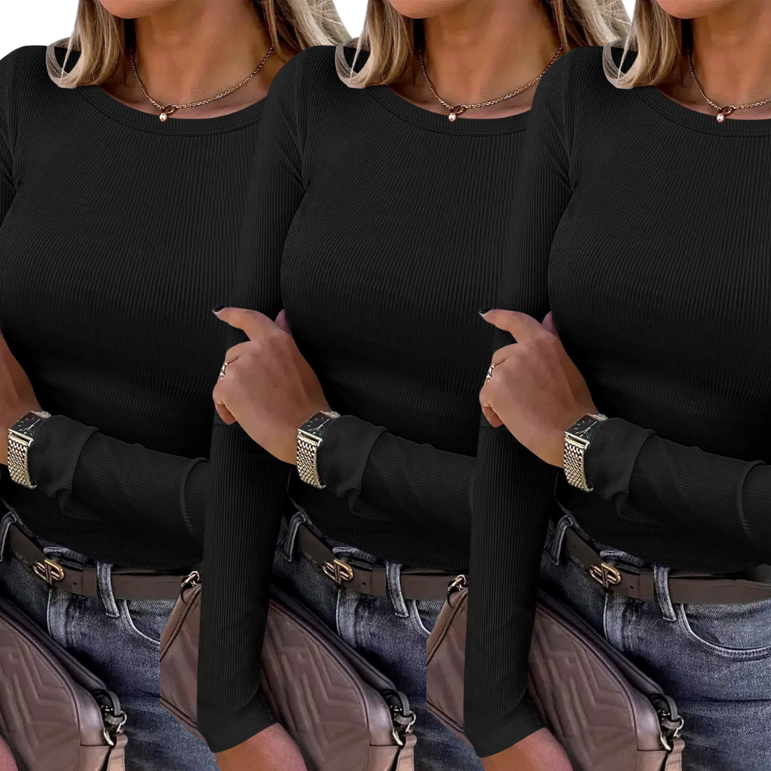 Karin - Essential Cozy Ribbed Crewneck Tee