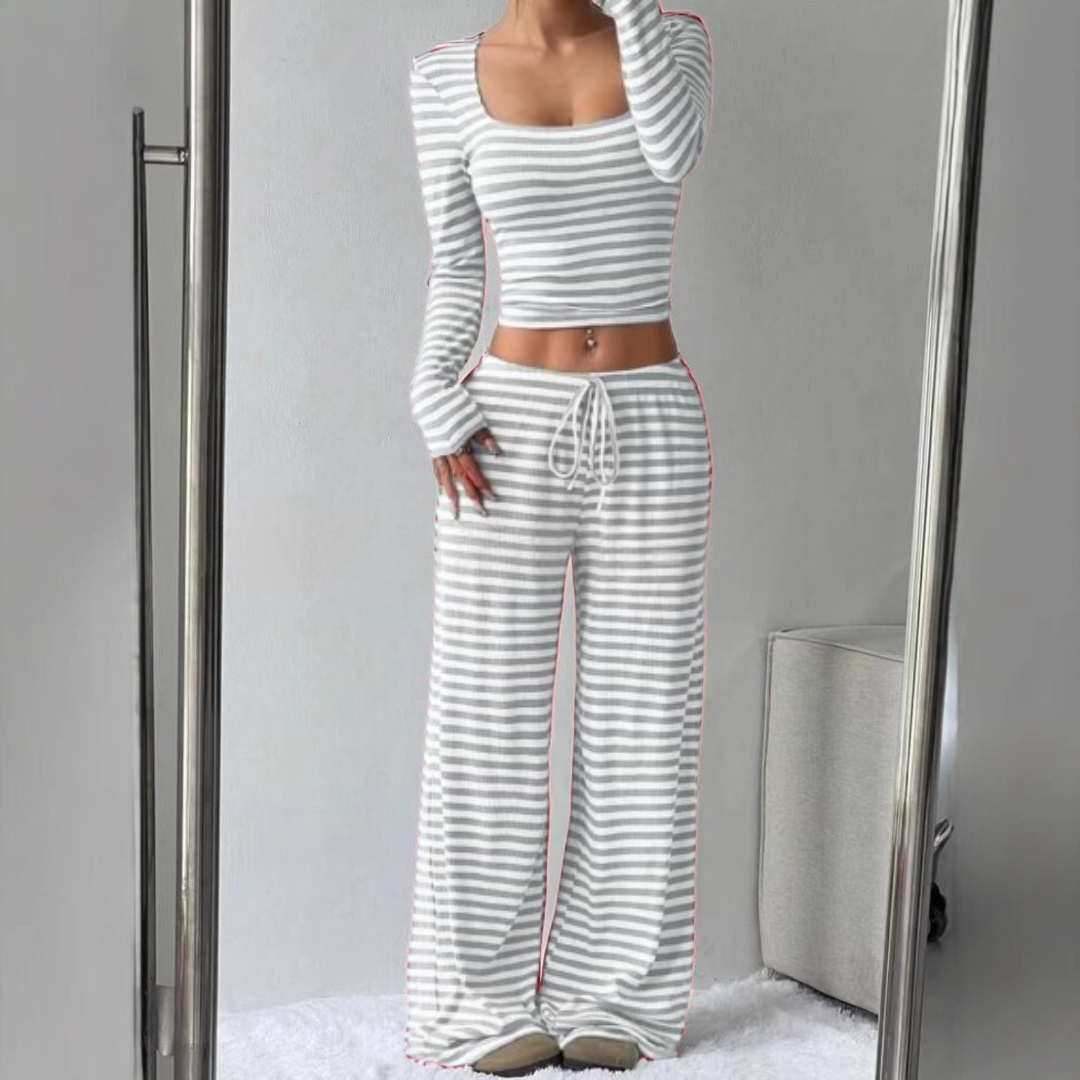 JANAT - Stylish Crop Top and Matching Pants Set
