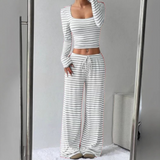 JANAT - Fitted Crop Top and Trousers Set
