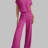 MAGGIE™ - Relaxed Short Sleeve Top and Pants Ensemble