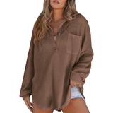 KATHRYN™ – Lightweight Casual Button V-Neck Tunic Blouse