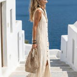 Marune - Hooded Maxi Dress with Button Details