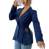 ALEXA™ – Chic Lace-Trimmed Tailored Blazer