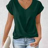 Meika - Timeless V-Neck Top with Classic Twist Detail