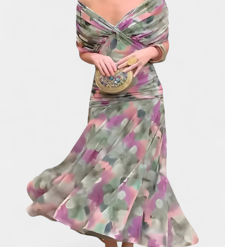 Alondra | V-Neck Long Floral Dress