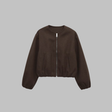 OVALIET - Stylish Long Sleeve Zipper Crop Top