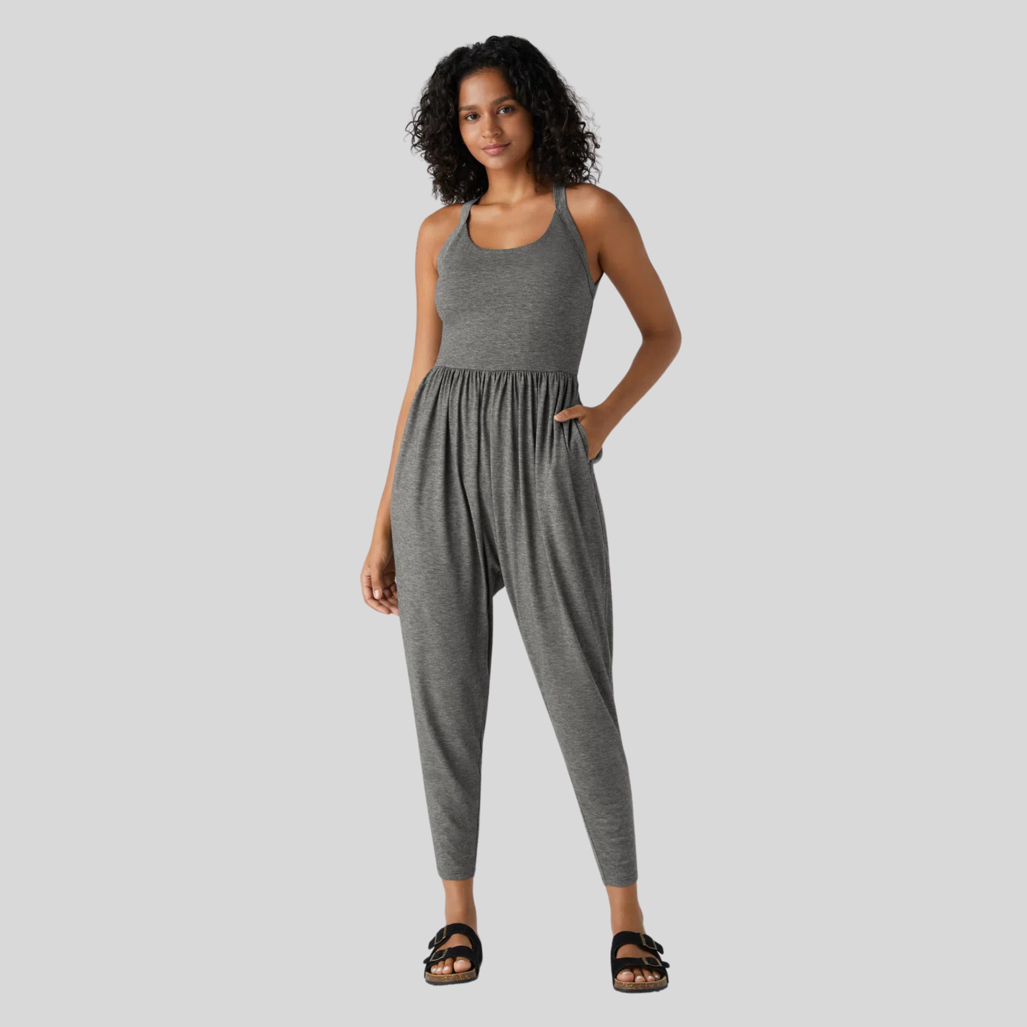 DAYEA™ – Cozy Backless U-Neck Lounge Jumpsuit