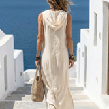 Marune - Hooded Maxi Dress with Button Details