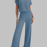 MAGGIE™ - Relaxed Short Sleeve Top and Pants Ensemble