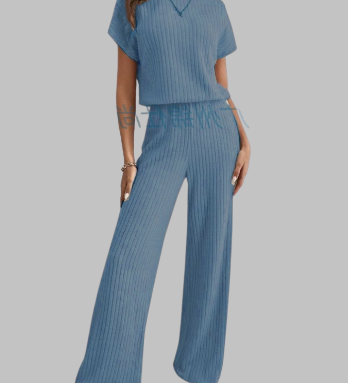 MAGGIE™ - Relaxed Short Sleeve Top and Pants Ensemble