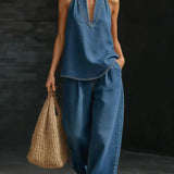 Martina - V-Neck Wide-Leg Jumpsuit for Effortless Style