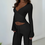 LETISAT - Stylish V-Neck Long Sleeve Blouse