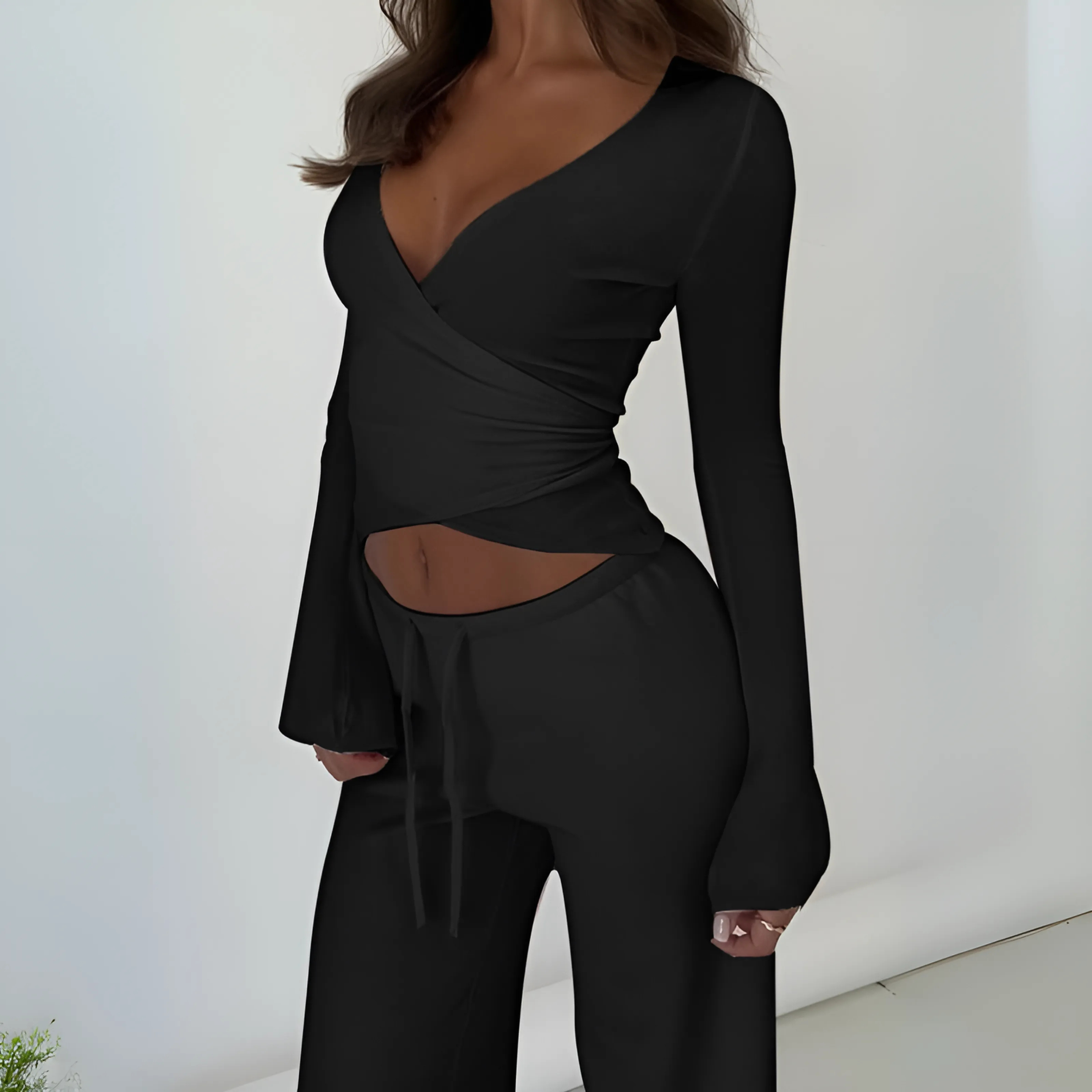 LETISAT - Stylish V-Neck Long Sleeve Blouse