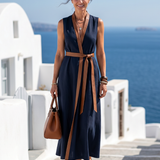 Myra - Midi Dress Featuring Stylish Contrasting Trim