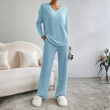 ENLINST - V-Neck Long Sleeve Top