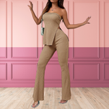 PEACHYT - Tube Top with Split Hem Design