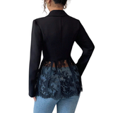 ALEXA™ – Chic Lace-Trimmed Tailored Blazer