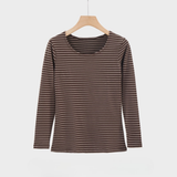 Evanthia - Striped Slim-Fit Long Sleeve Top for Casual Wear