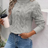 MAIKA™ Cable Knit Turtleneck Pullover