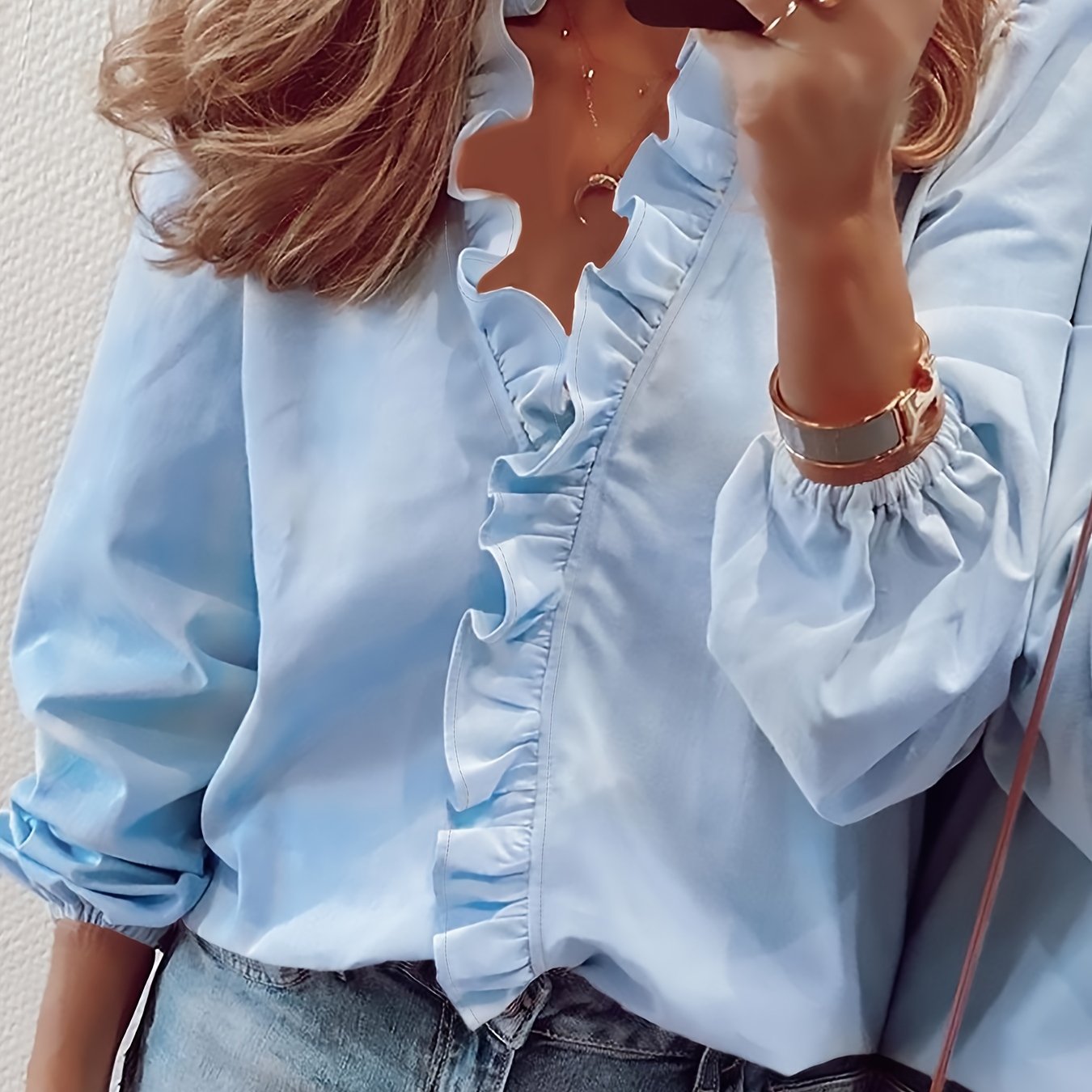 Maisy - Ruffled V-Neck Top