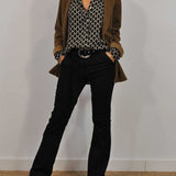 Elvira - V-Neck Blouse with Geometric Design