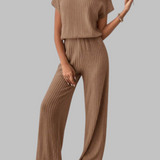 MAGGIE™ - Relaxed Short Sleeve Top and Pants Ensemble
