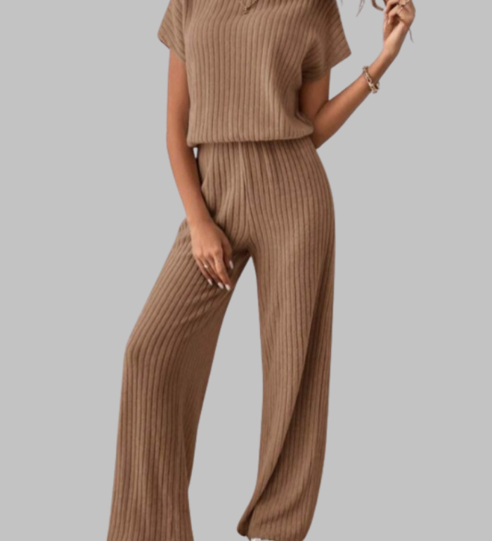 MAGGIE™ - Relaxed Short Sleeve Top and Pants Ensemble