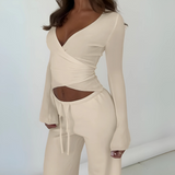 LETISAT - Stylish V-Neck Long Sleeve Blouse