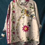 Hazel - Retro Floral Pattern Blouse