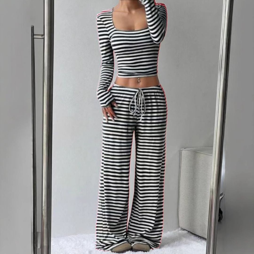 JANAT - Stylish Crop Top and Matching Pants Set