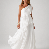 Margot - Asymmetrical Ruffle Maxi Dress