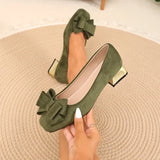 Gloria | Bow-Embellished Block Heel Pumps