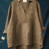 Amber - Blouse with Grey and Pink Print