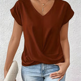 Meika - Timeless V-Neck Top with Classic Twist Detail