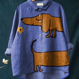 Bridget - Dachshund-Themed Art Print Blouse