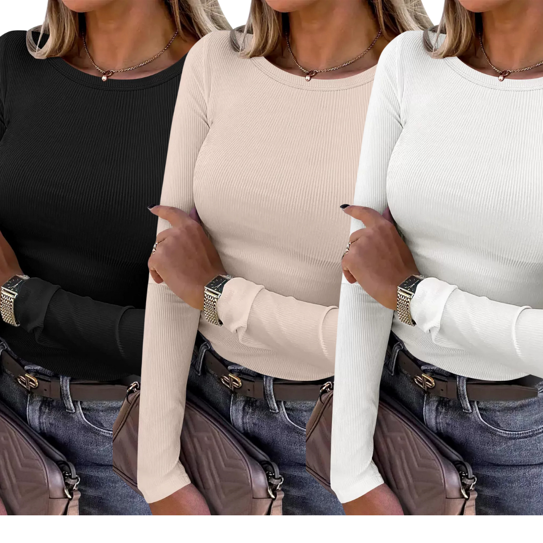 Karin - Essential Cozy Ribbed Crewneck Tee