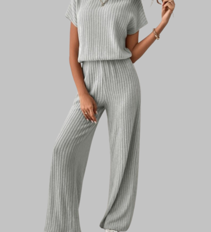 MAGGIE™ - Relaxed Short Sleeve Top and Pants Ensemble