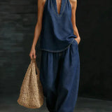Martina - V-Neck Wide-Leg Jumpsuit for Effortless Style