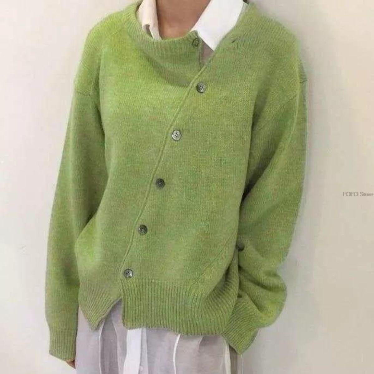 ALYCIA™ Asymmetrical Button-Up Cardigan