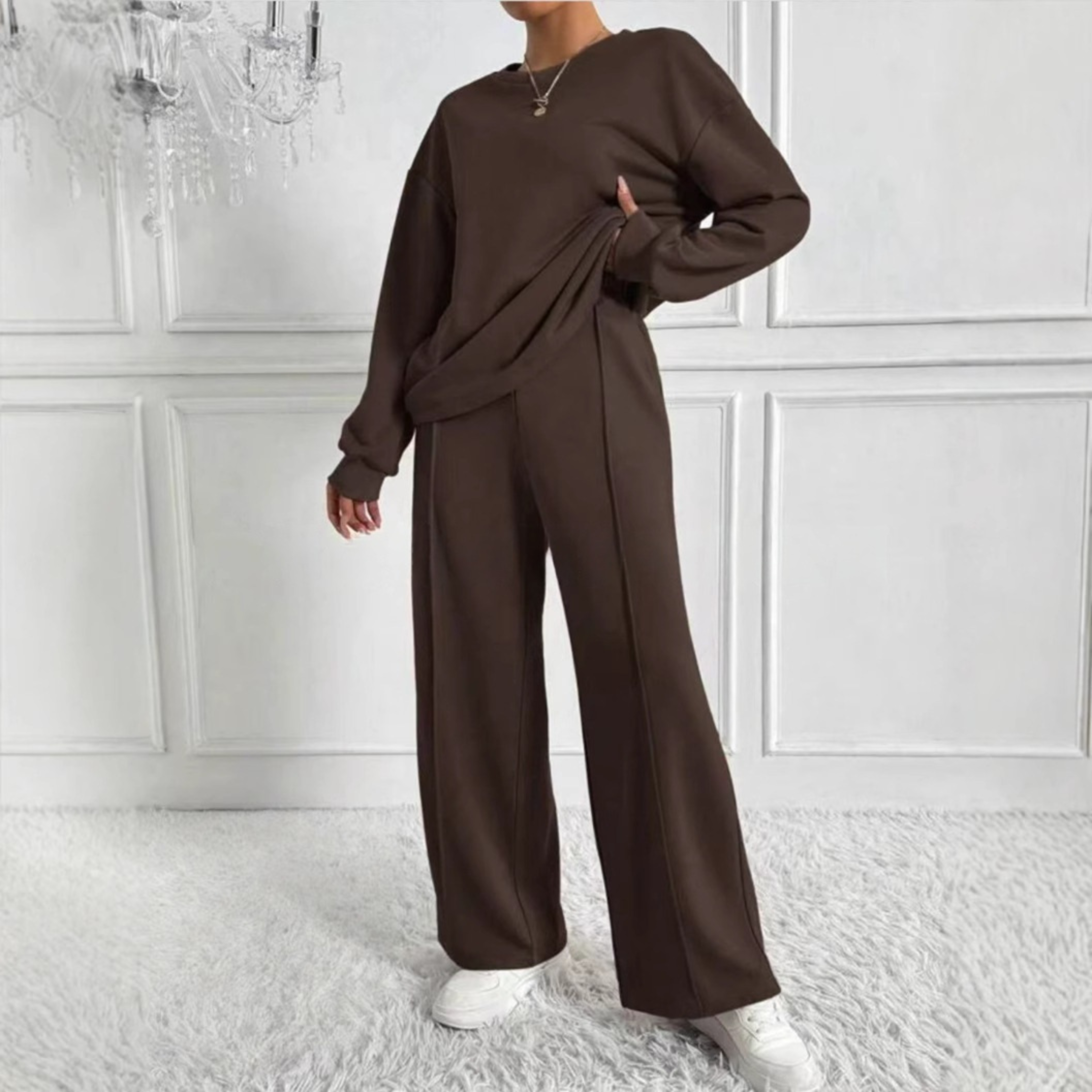 TINIDORT - Long Sleeve Sweatshirt with High Neck