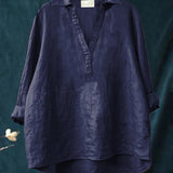 Amber - Blouse with Grey and Pink Print