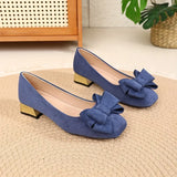 Gloria | Bow-Embellished Block Heel Pumps