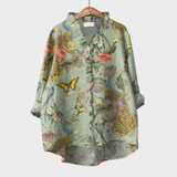 Olivia - Emerald Patterned Blouse